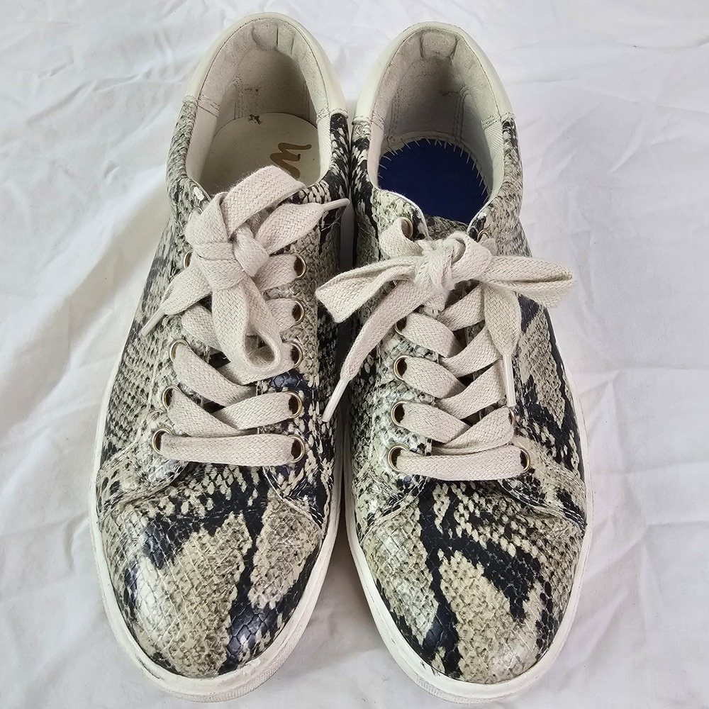 SAM EDELMAN SNAKE SNEAKERS size USβ 6 M Womens Snakeskin Lace Up Casual Shoes